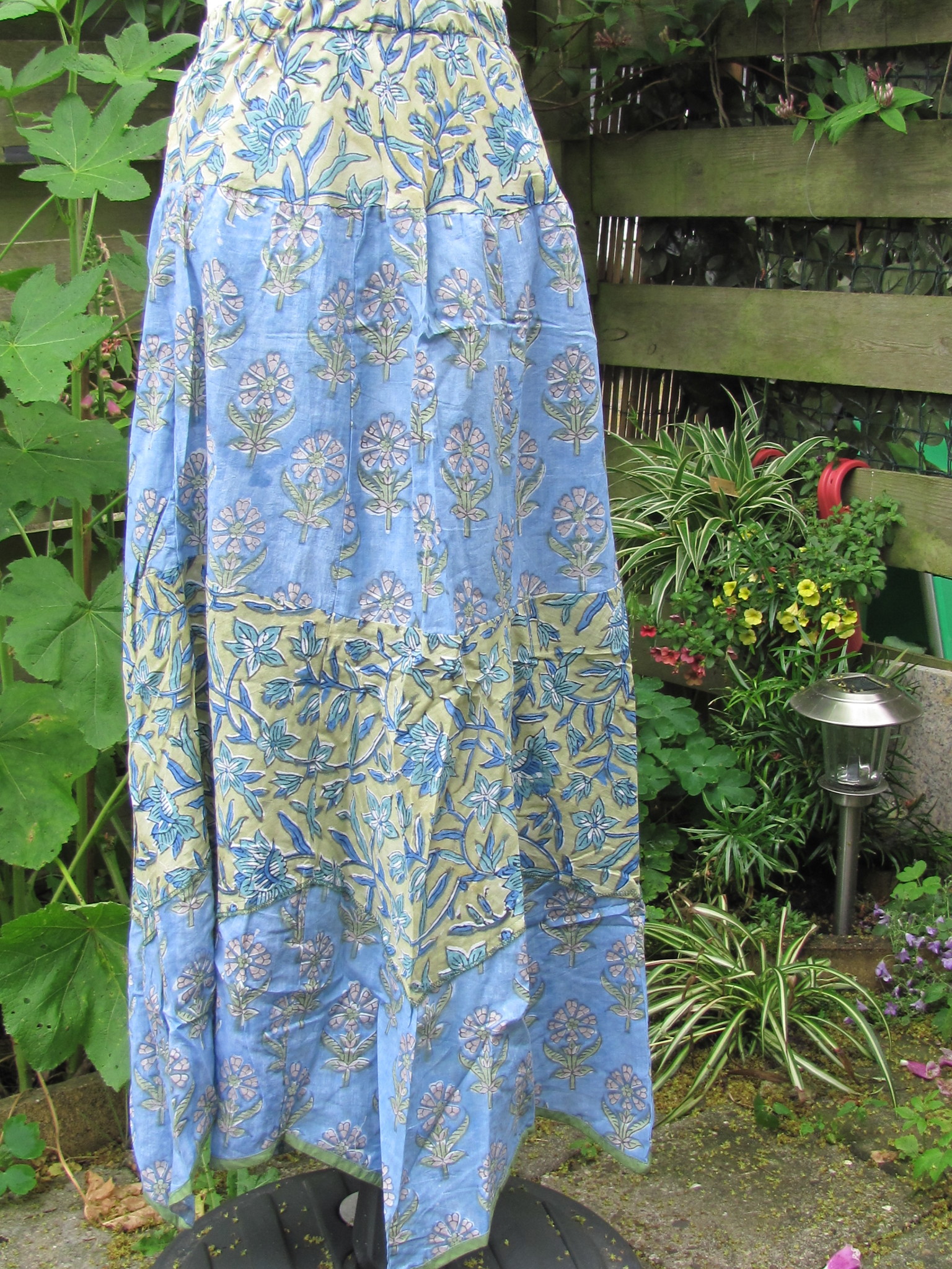 Skirt long bohemian  blockprinted, slow fashion