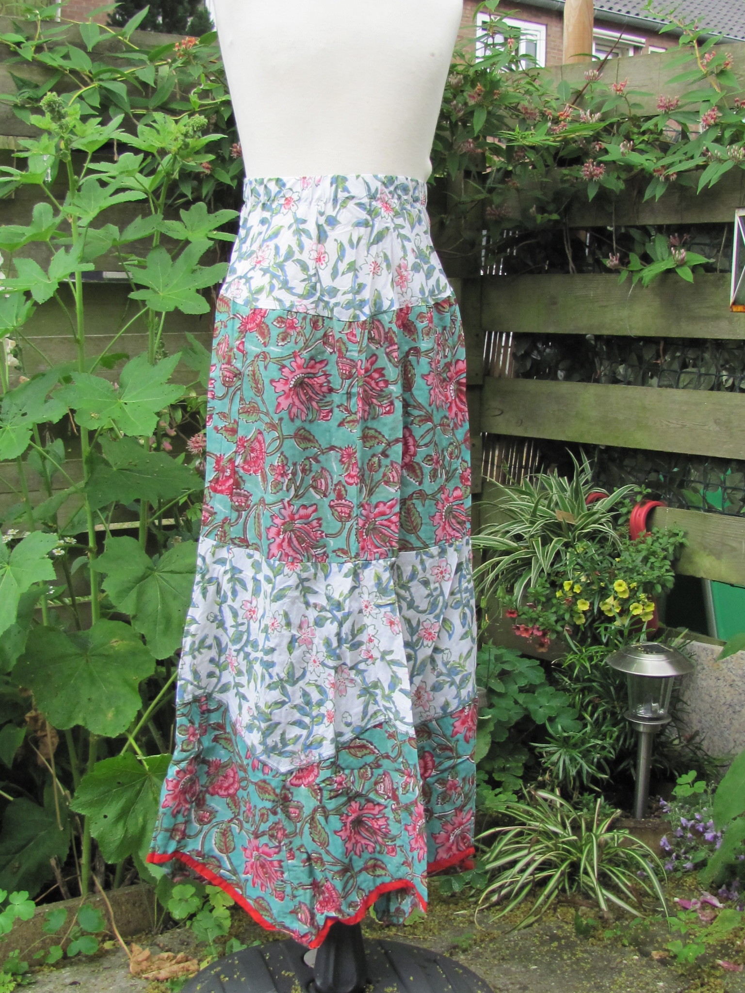 Skirt long bohemian  blockprinted, Ibiza summer skirt