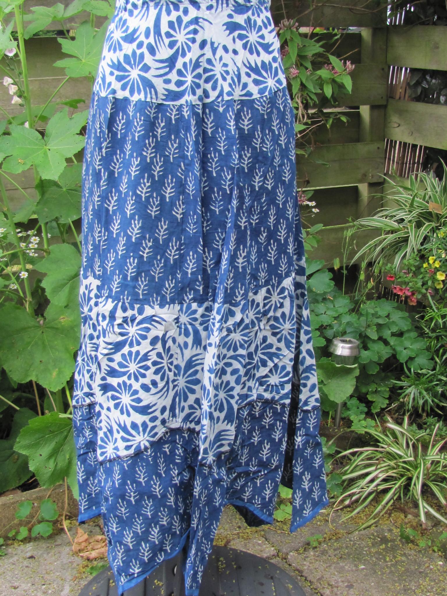 Skirt long bohemian  blockprinted, Ibiza summer skirt