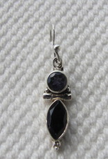 Earring silver with  iolite stone