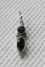 Earring silver with  iolite stone