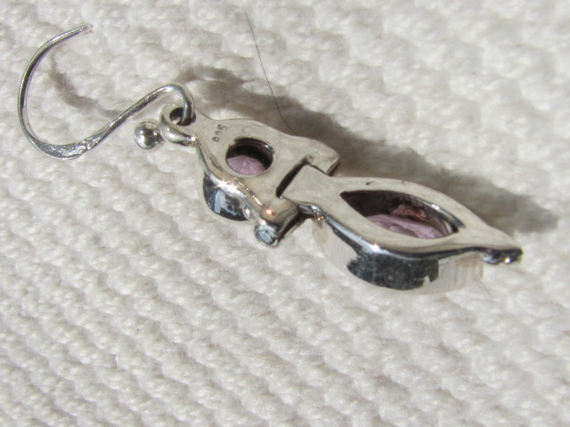 Earring silver with two amythist stones