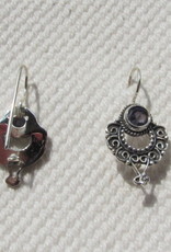 Earring  silver with facet cut iolite