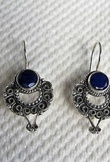 Earring  silver with facet cut  lapis lazuli