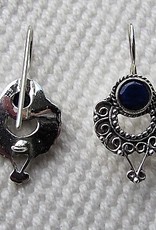 Earring  silver with facet cut  lapis lazuli