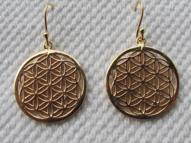 Earrings. Gold on silver, merkaba