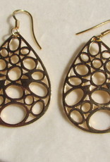 Earrings. Gold on silver, cut work