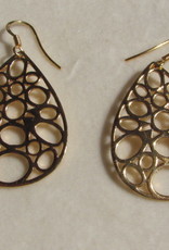 Earrings. Gold on silver, cut work