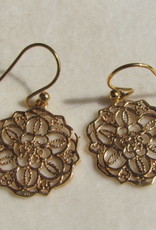 Earring gold on silver flower mandala