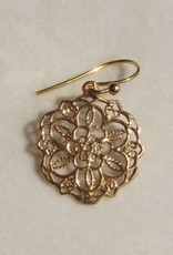 Earring gold on silver flower mandala