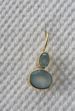 Earring  gold plating on silver with blue calceadone