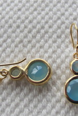 Earring  gold plating on silver with blue calceadone