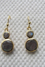 Earring  gold plating on silver with  labradorite