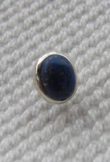 Earring silver stud with  lapis lazuli stone