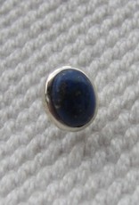 Oorbel zilver stekker met lapis lazuli steen