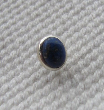 Earring silver stud with  lapis lazuli stone