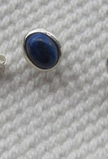 Earring silver stud with  lapis lazuli stone