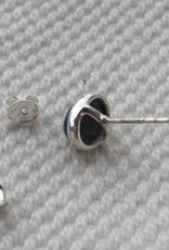 Earring silver stud with  lapis lazuli stone