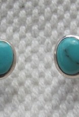 Earring silver stud with  turquoise stone