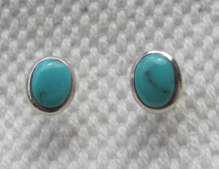 Earring silver stud with  turquoise stone