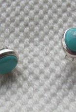 Earring silver stud with  turquoise stone
