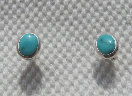 Earring silver stud with  turquoise stone