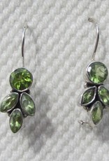 Silver dormeuse earrings with precious stones