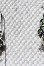 Silver dormeuse earrings with precious stones