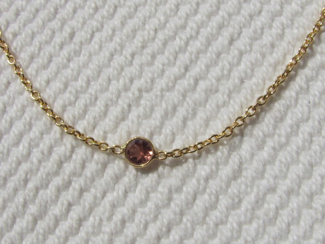 Necklace gold on silver with toermaline