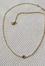 Necklace gold on silver with toermaline