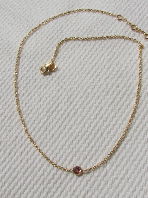 Necklace gold on silver with toermaline