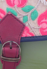 Bag hand made leather and embroidery, cross body bag