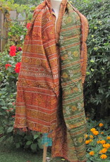 Silk Shawl Gudri Kantha stitching on upcycled silk saris