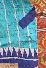 Silk Shawl Gudri Kantha stitching on upcycled silk saris