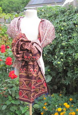 Silk Shawl Gudri Kantha stitching on upcycled silk sari's