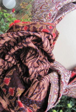 Silk Shawl Gudri Kantha stitching on upcycled silk sari's