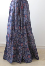 Romantic gypsy skirt hand printed with natural dyes