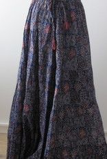 Romantic gypsy skirt hand printed with natural dyes