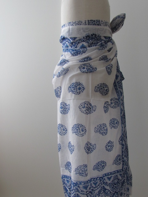 Shawl, Summer Wrap,  Sarong,  Dupatta, Skirt, 100% Handprinted Cotton