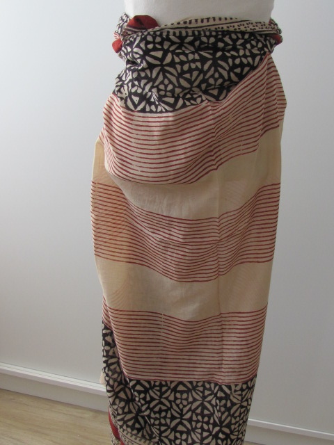 Shawl, Summer Wrap,  Sarong,  Dupatta, Skirt, 100% Handprinted Cotton