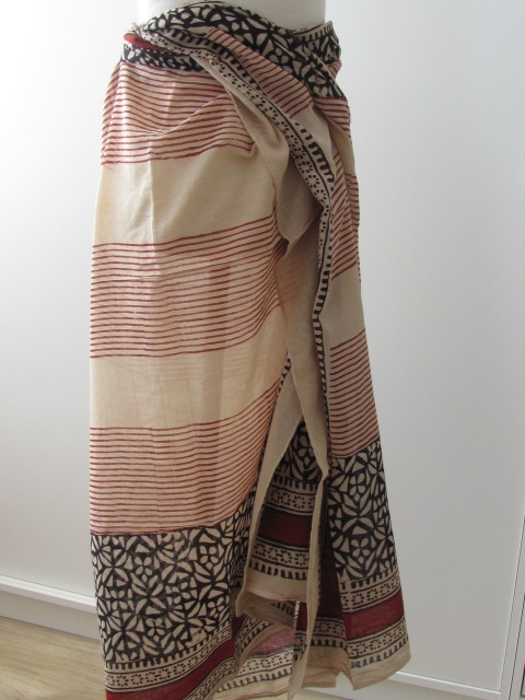 Sjaal,  Zomer Omslagdoek,   Dupatta,  Sarong, Rok,  100%  Handbedrukt Katoen