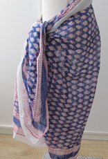 Shawl, Summer Wrap,  Sarong,  Dupatta, Skirt, 100% Handprinted Cotton