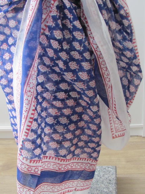 Shawl, Summer Wrap,  Sarong,  Dupatta, Skirt, 100% Handprinted Cotton