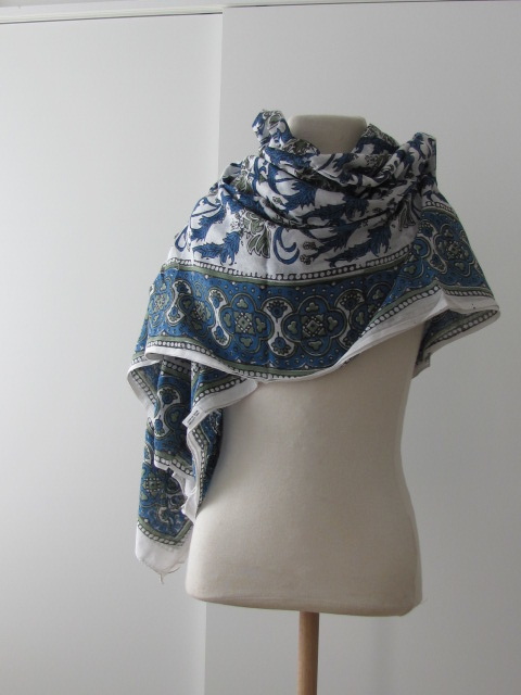 Shawl, Summer Wrap,  Sarong,  Dupatta, Skirt, 100% Handprinted Cotton