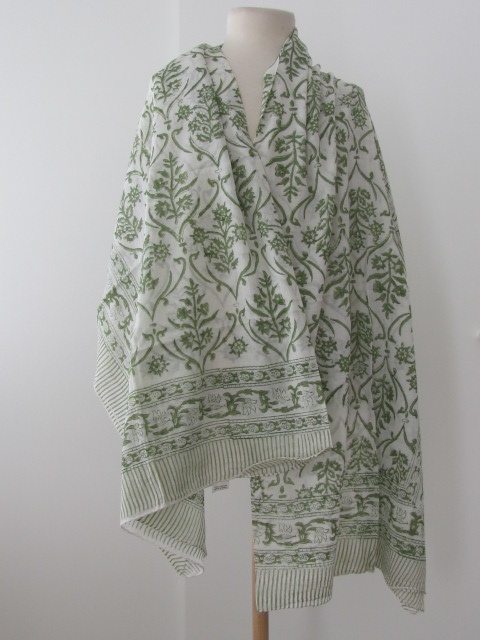 Summer Wrap,  Shawl, Sarong,  Dupatta, Skirt, 100% Handprinted Cotton