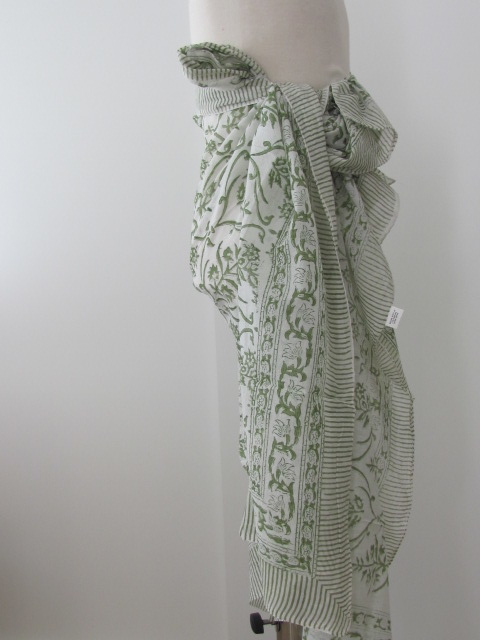 Summer Wrap,  Shawl, Sarong,  Dupatta, Skirt, 100% Handprinted Cotton