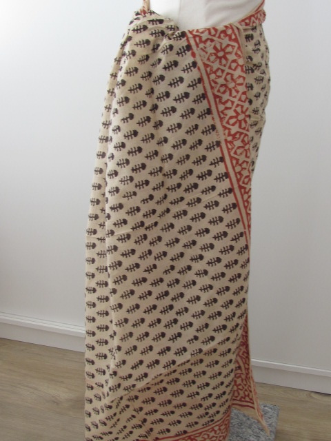 Zomer Omslagdoek,  Sjaal,   Dupatta,  Sarong, Rok,  100%  Handbedrukt Katoen