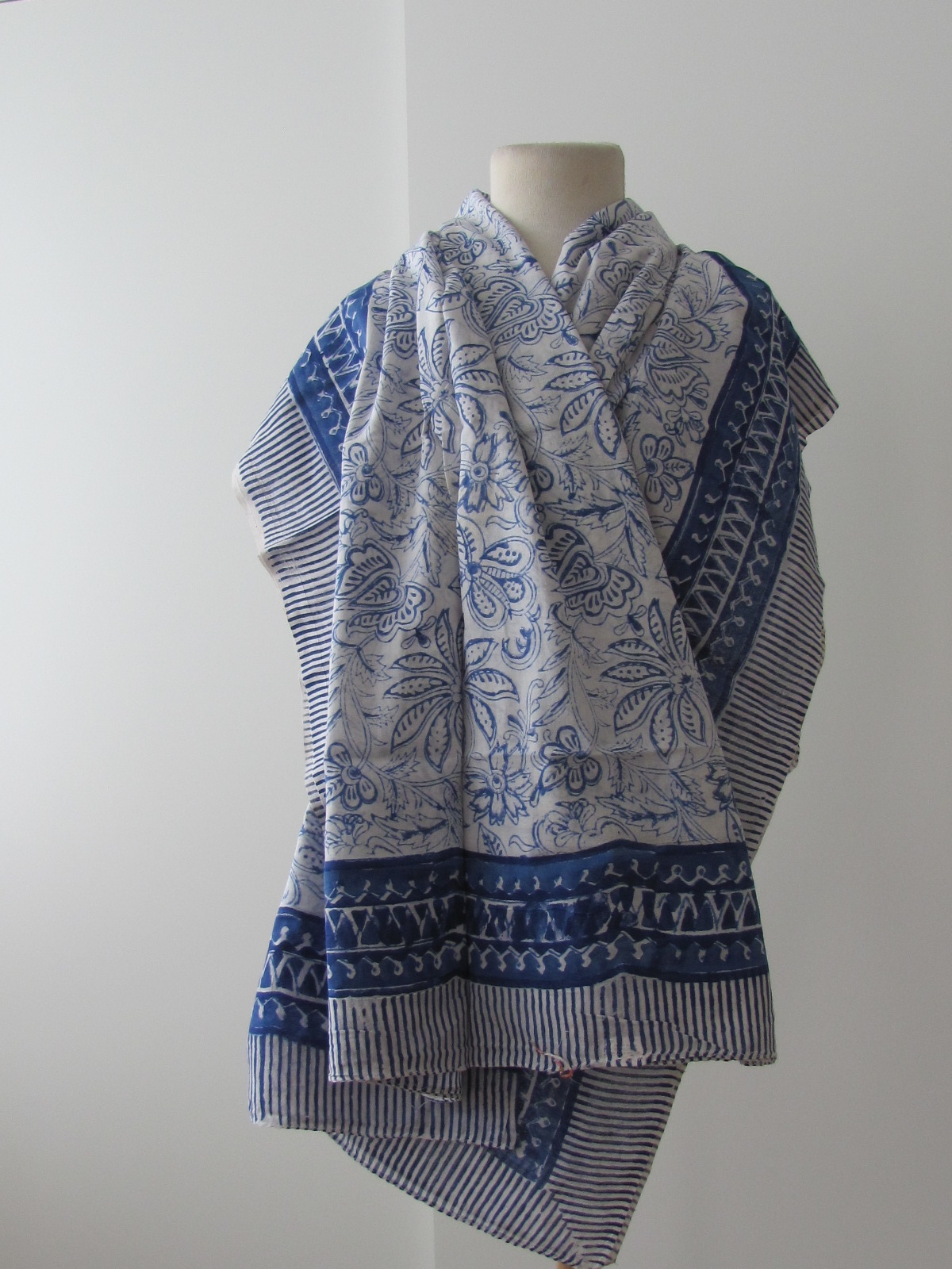 Summer Wrap,  Shawl, Sarong,  Dupatta, Skirt, 100% Handprinted Cotton