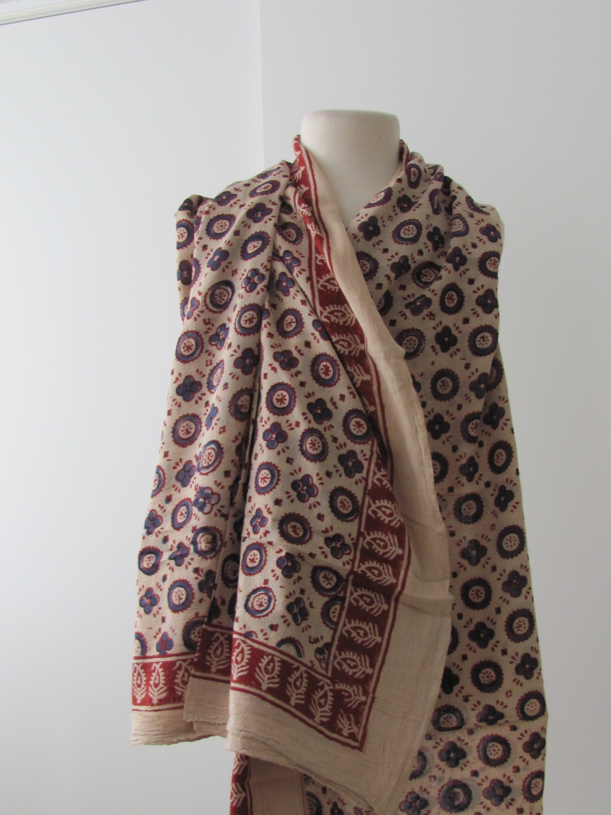 Zomer Omslagdoek,  Sjaal,   Dupatta,  Sarong, Rok,100%  Handbedrukt Katoen