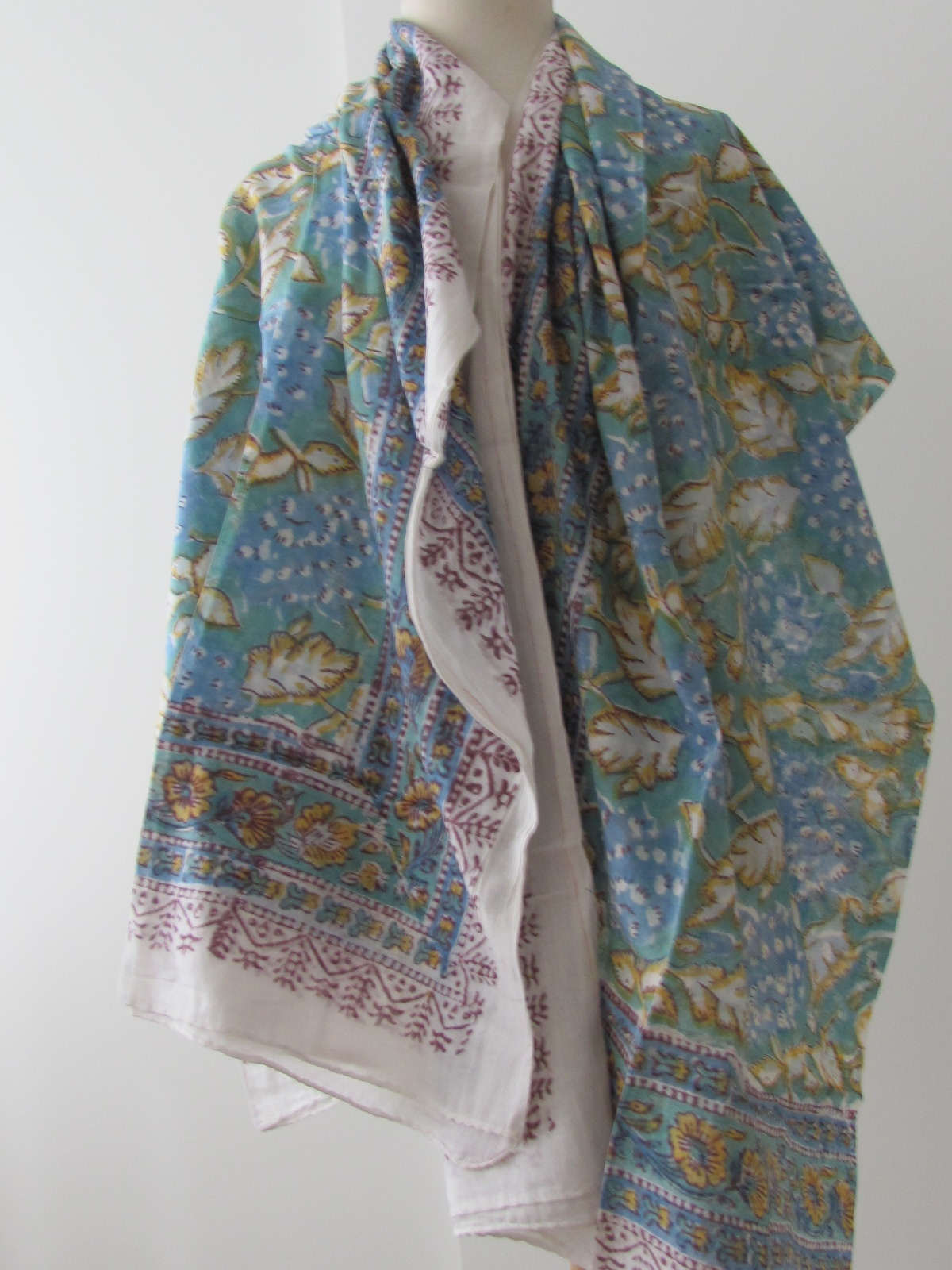 Shawl, Sarong, Pareo,  100% Handprinted  Cotton